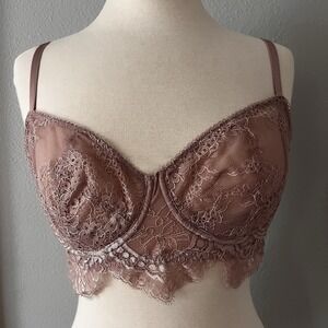 VICTORIA'S SECRET DREAM ANGELS Bra Push Up No Padding under Wire Pink Lace 36D